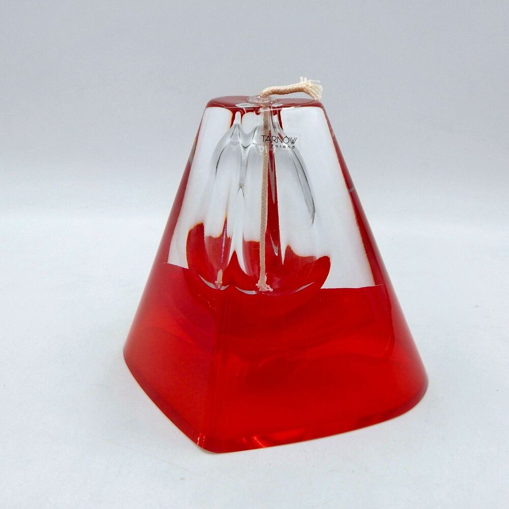 Tarnow Valentine's Red Heart Oil Lamp Poland Art Glass Vintage 5 Inch Hancrafted
